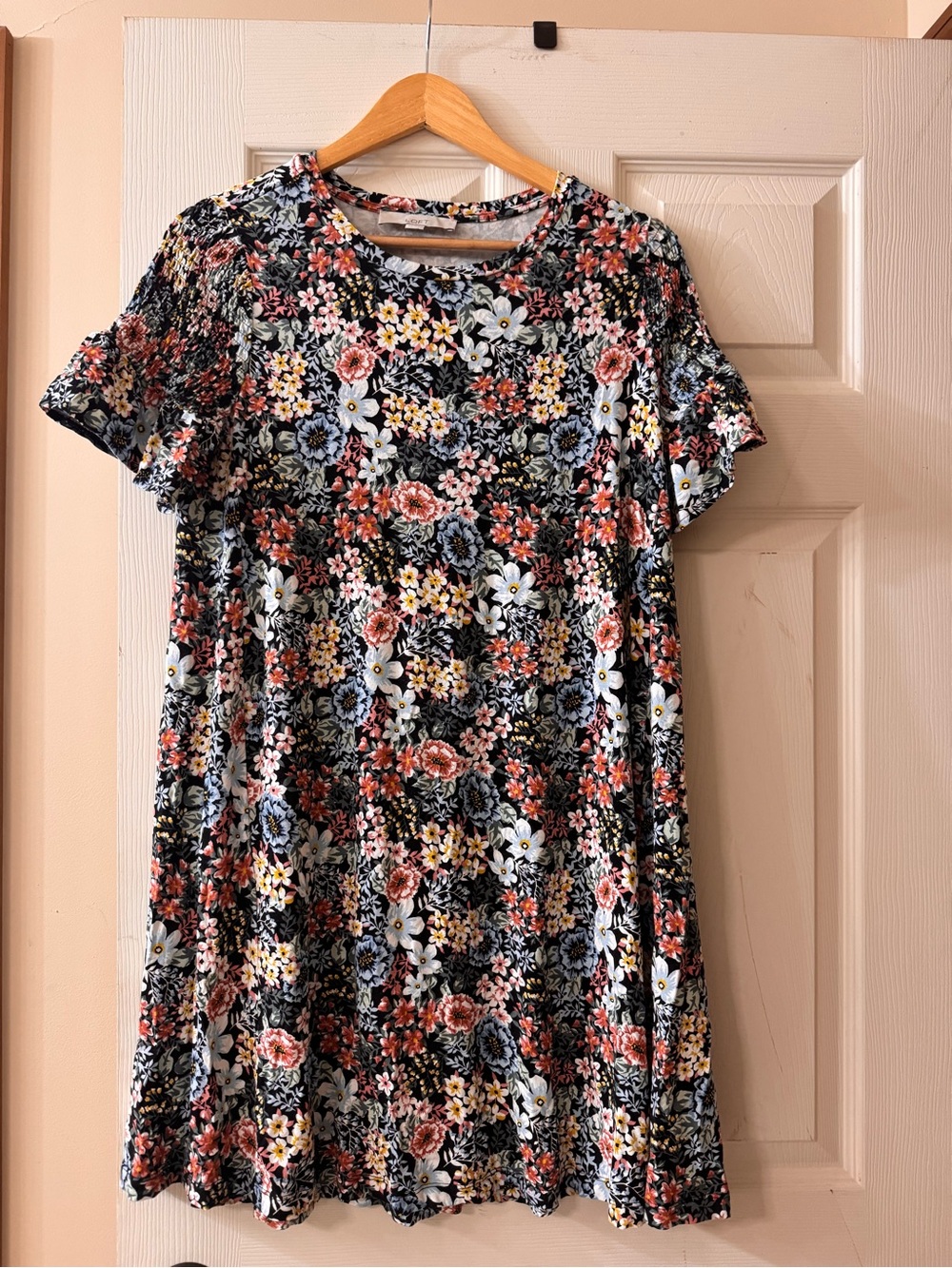 LOFT Maternity Floral Swing Dress in Multi-Color